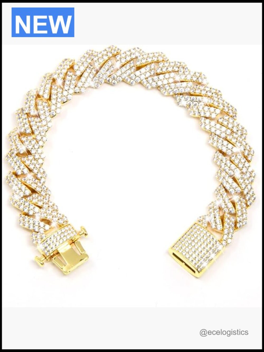 15mm Iced Out Cuban Link Chain Necklace Bracelet Hip Hop